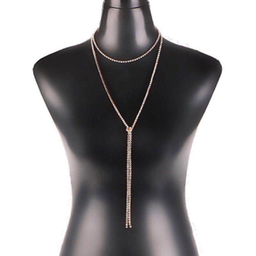 Crystal Bib Pendant and Choker Statement Necklace